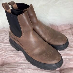 Madewell Dani Chelsea Lugsole Brown Leather Boots Women’s 8